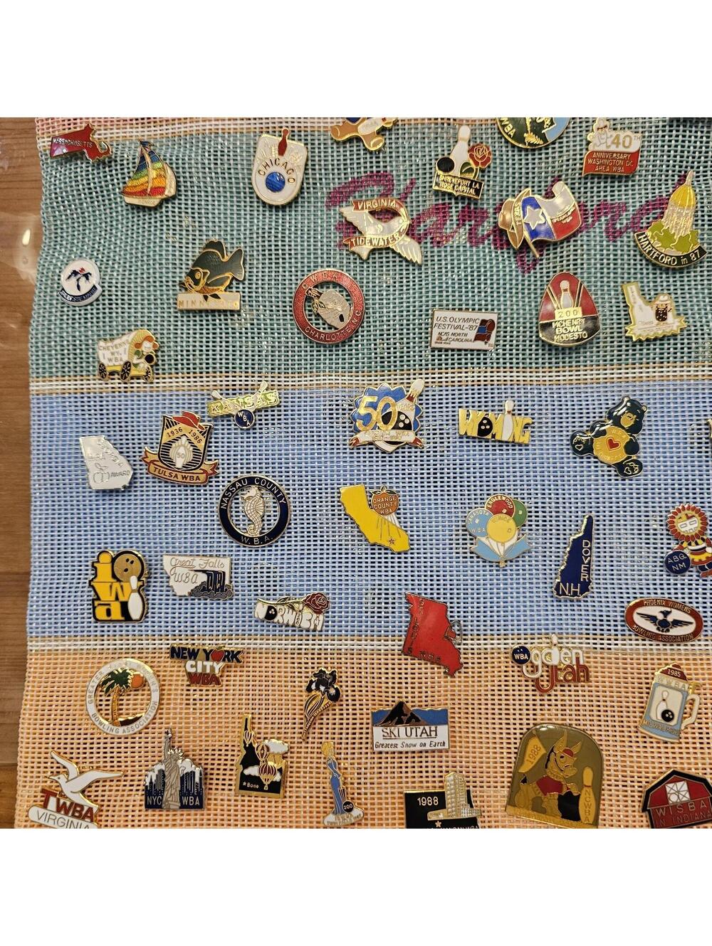 Vintage WBL Bowling Lapel Pin Collection 1987–2007 | 250+ Pins | Hartford Bag - Picture 7 of 15